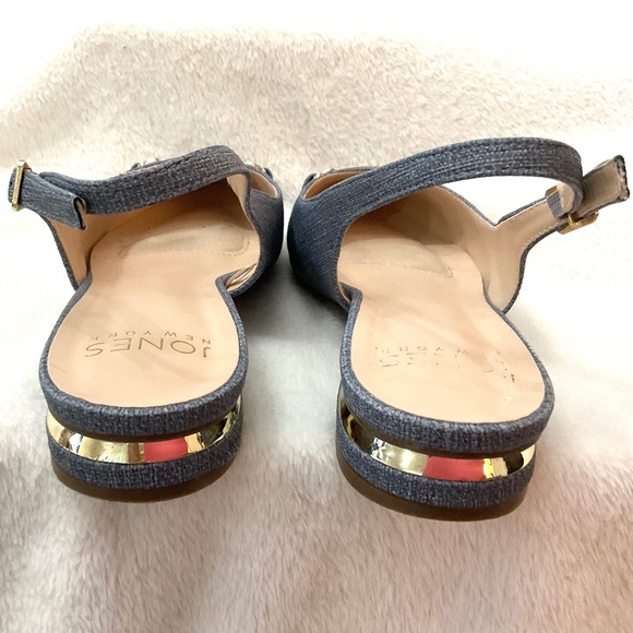Denim Blue Jones New York Quaden Pointed Low Heel Pointed Toe Slingback Sz 9W - Picture 10 of 14